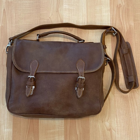 Roots Vintage Tribe Leather Crossbody Book Bag